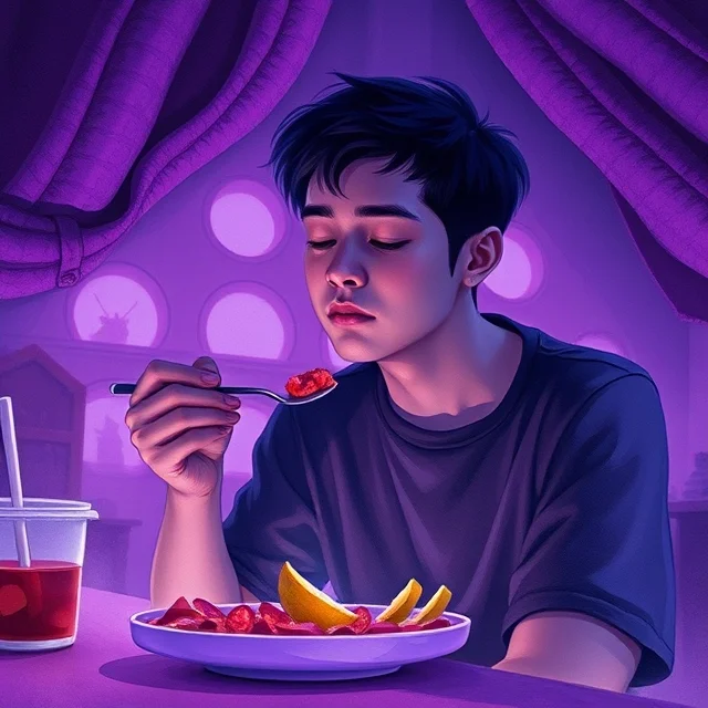 Person eating mindfully